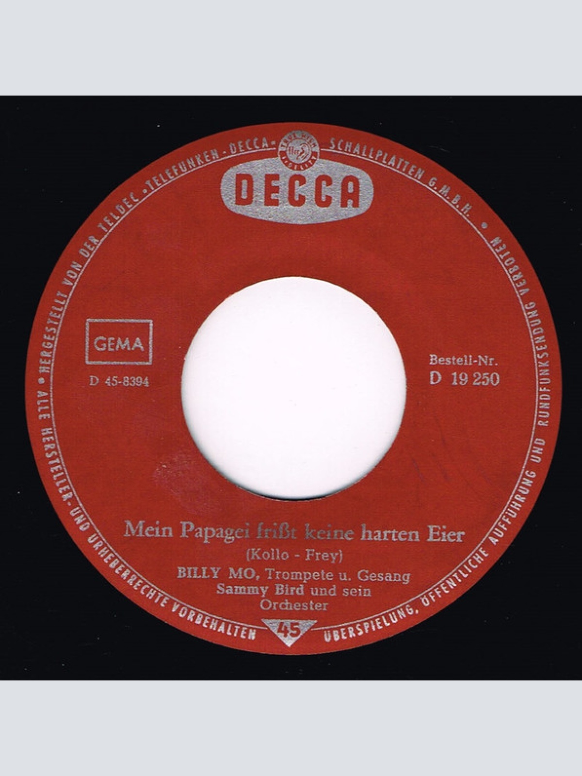 Vinyl / Billy Mo - Was Kann Der Sigismund Dafür