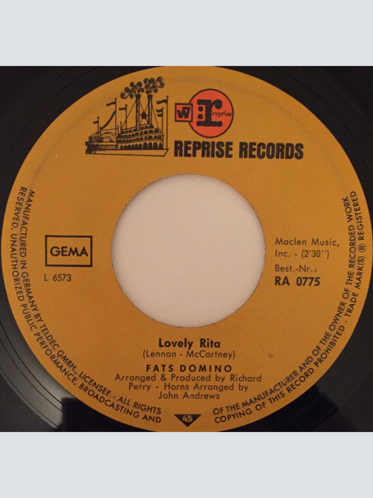 Vinyl / Fats Domino - Lovely Rita / Wait Till It Happens To You