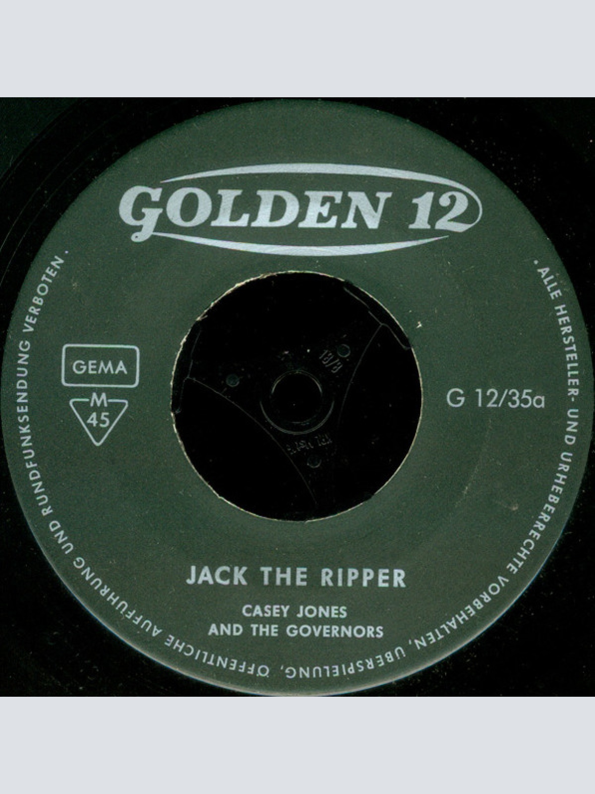 Vinyl / Casey Jones And The Governors* - Jack The Ripper / So Long Baby