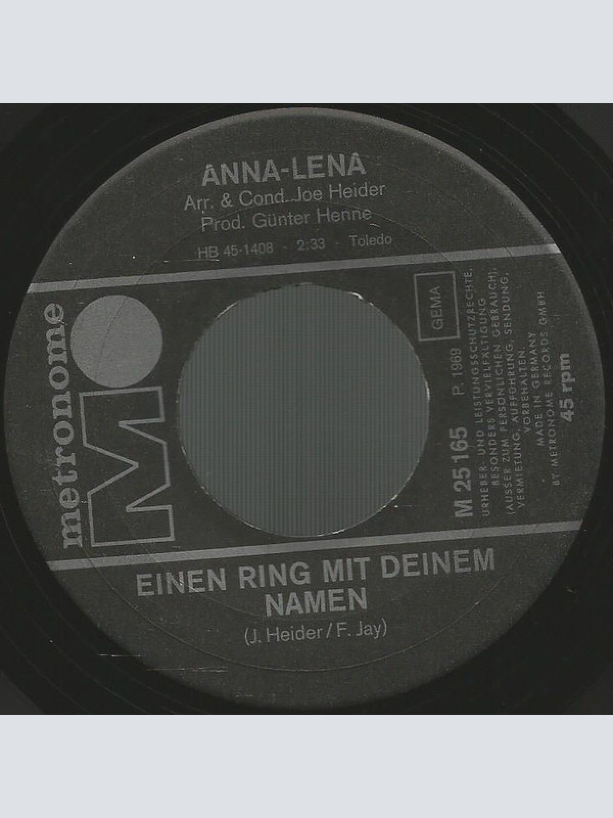 Vinyl / Anna-Lena* - Einen Ring Mit Deinem Namen