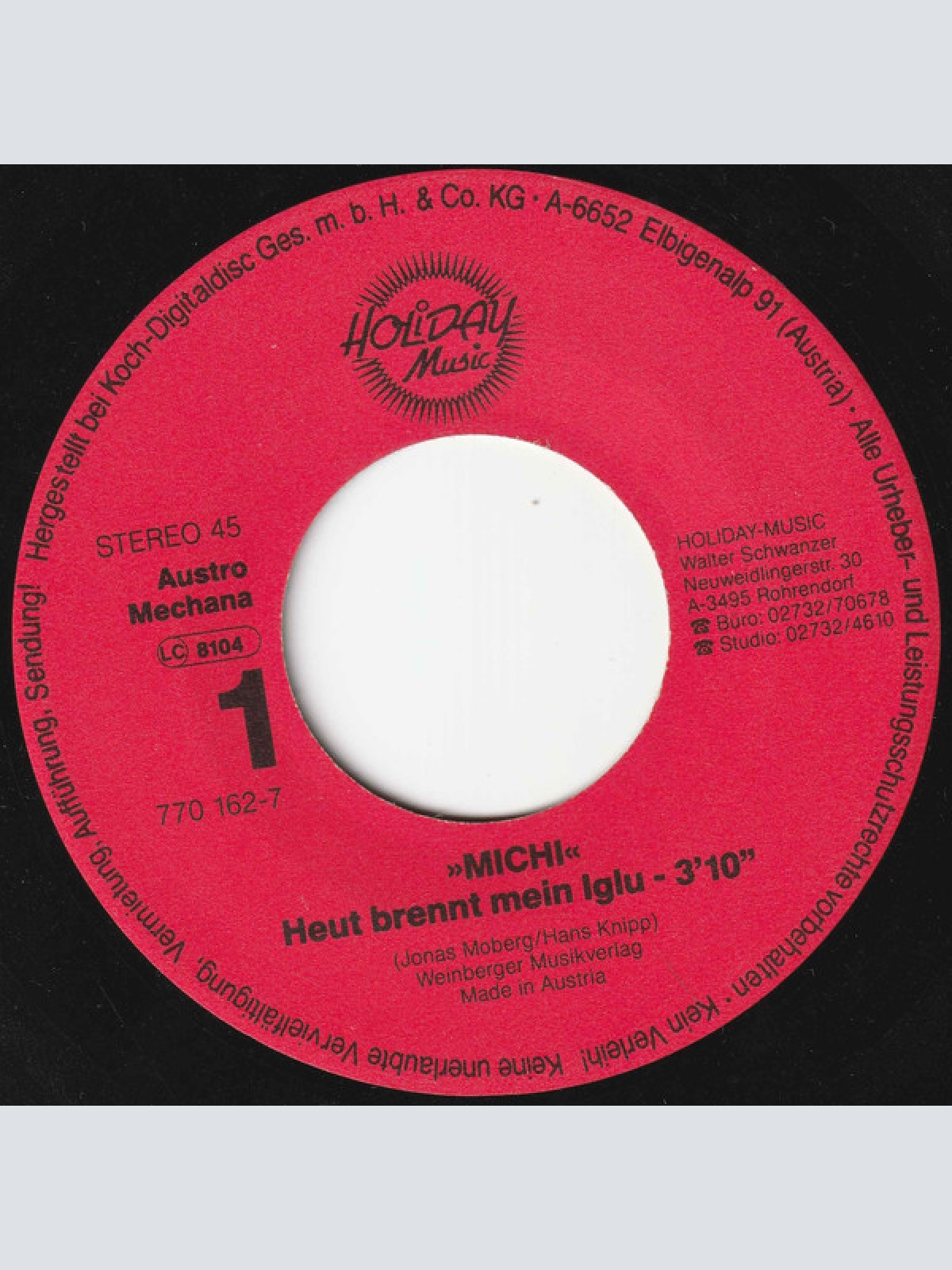 Vinyl / Michi (63) - Mein Iglu Brennt / Der Igel