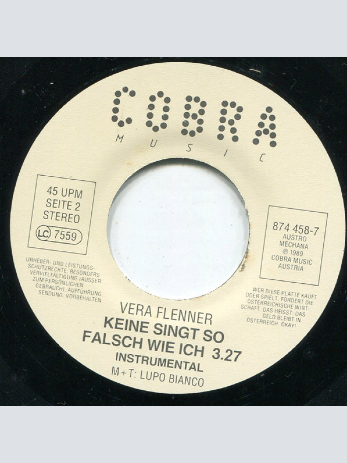 Vinyl / Vera Flenner - Keine Singt So Falsch Wie Ich