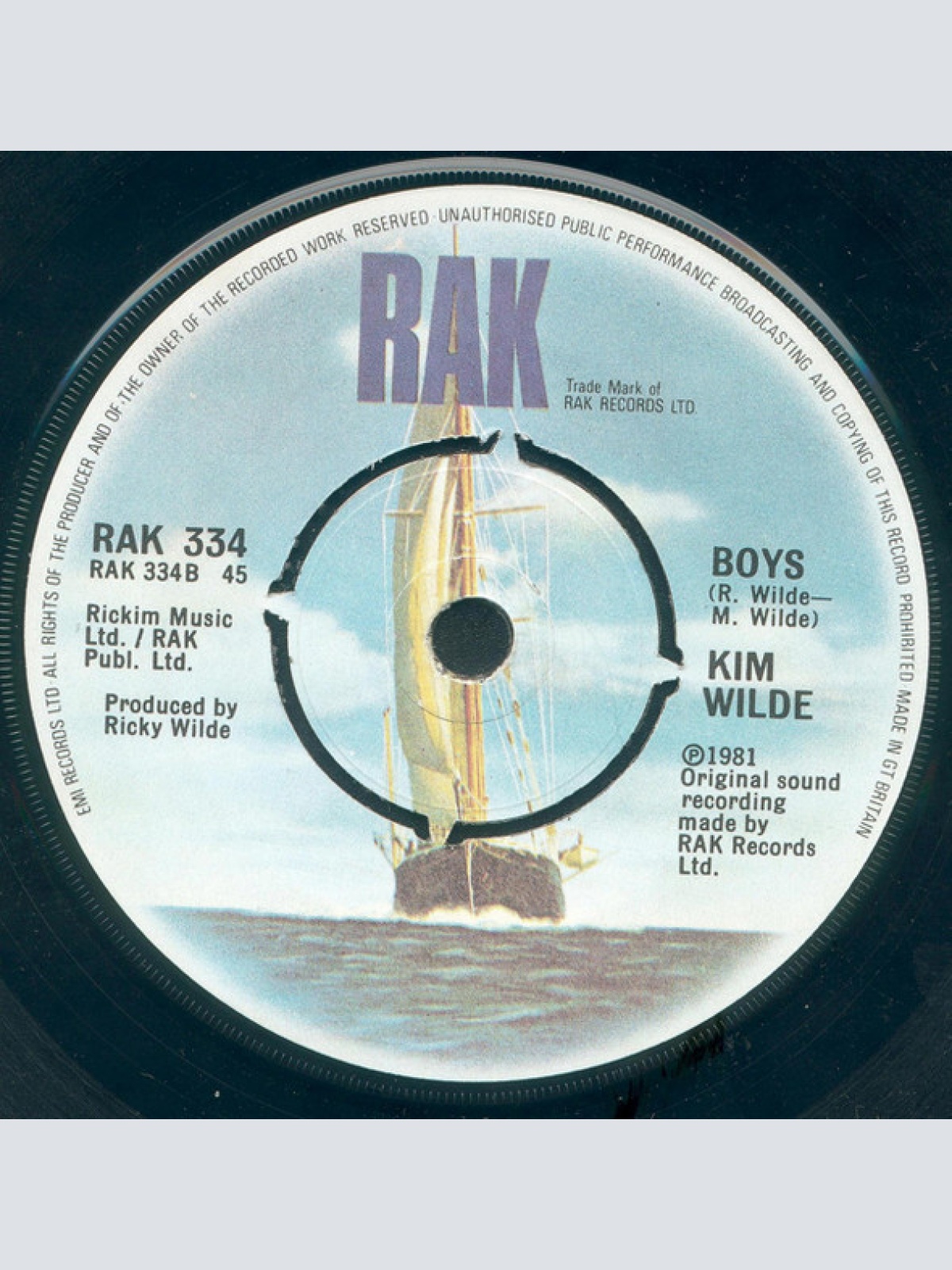 Vinyl / Kim Wilde - Water On Glass / Boys