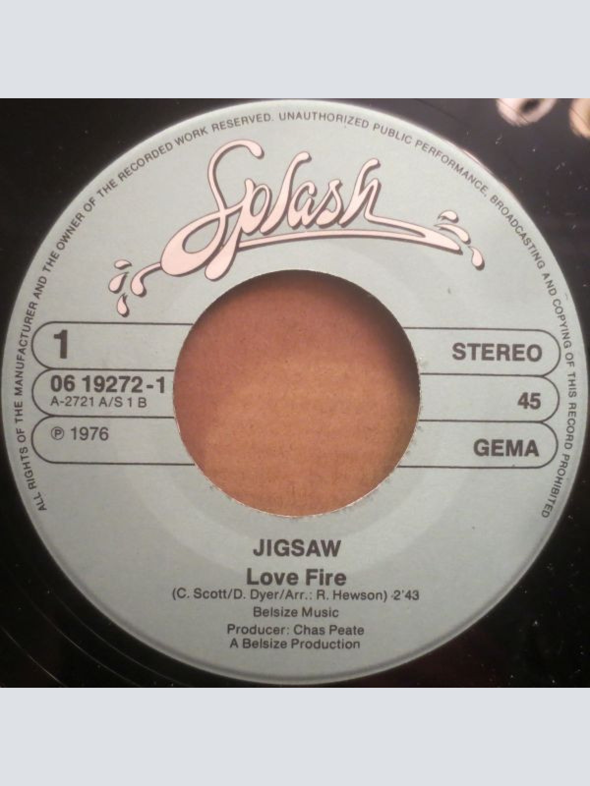 Vinyl / Jigsaw (3) - Love Fire