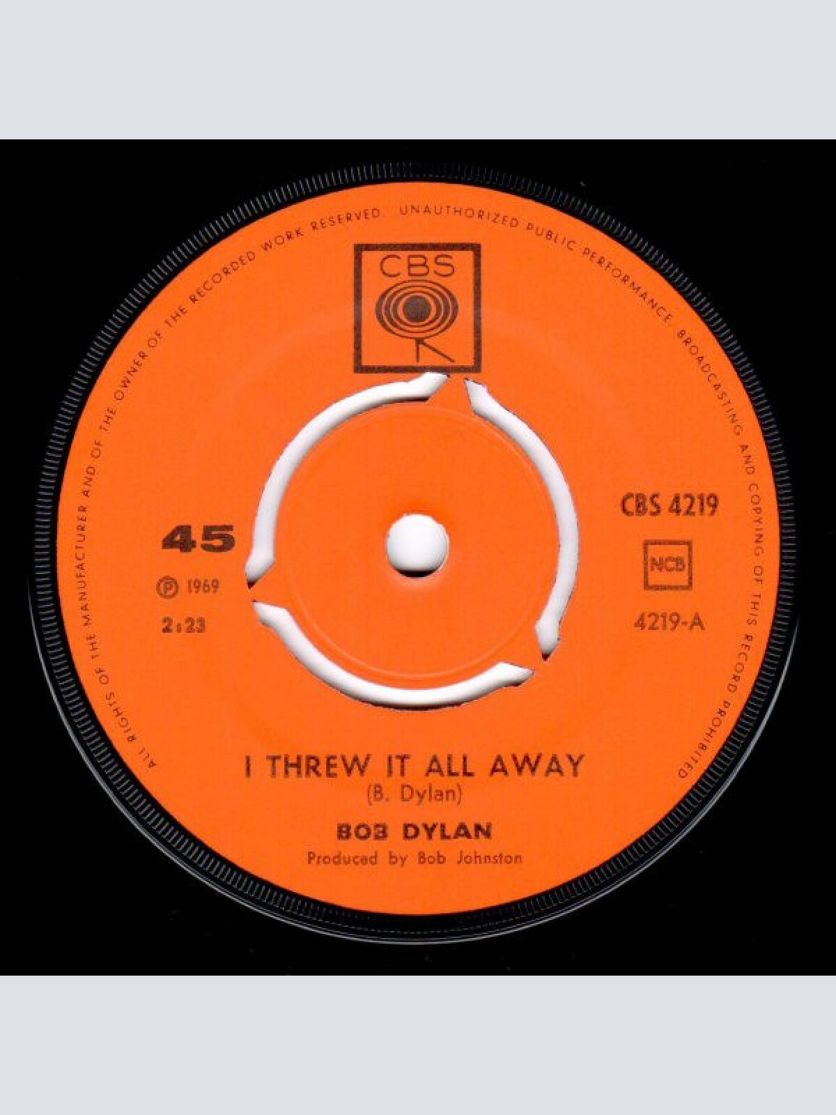 Vinyl / Bob Dylan - I Threw It All Away / Drifter's Escape