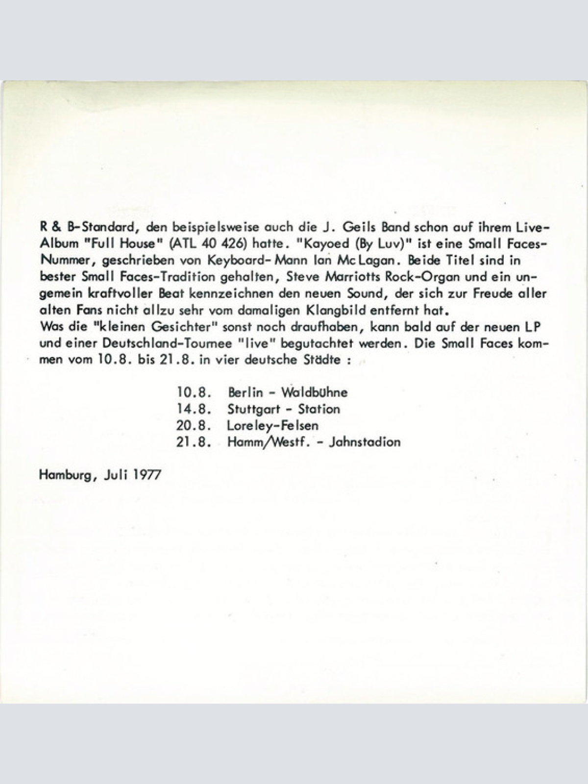 Vinyl / Small Faces - Lookin' For A Love B/W Kayoed (By Luv)