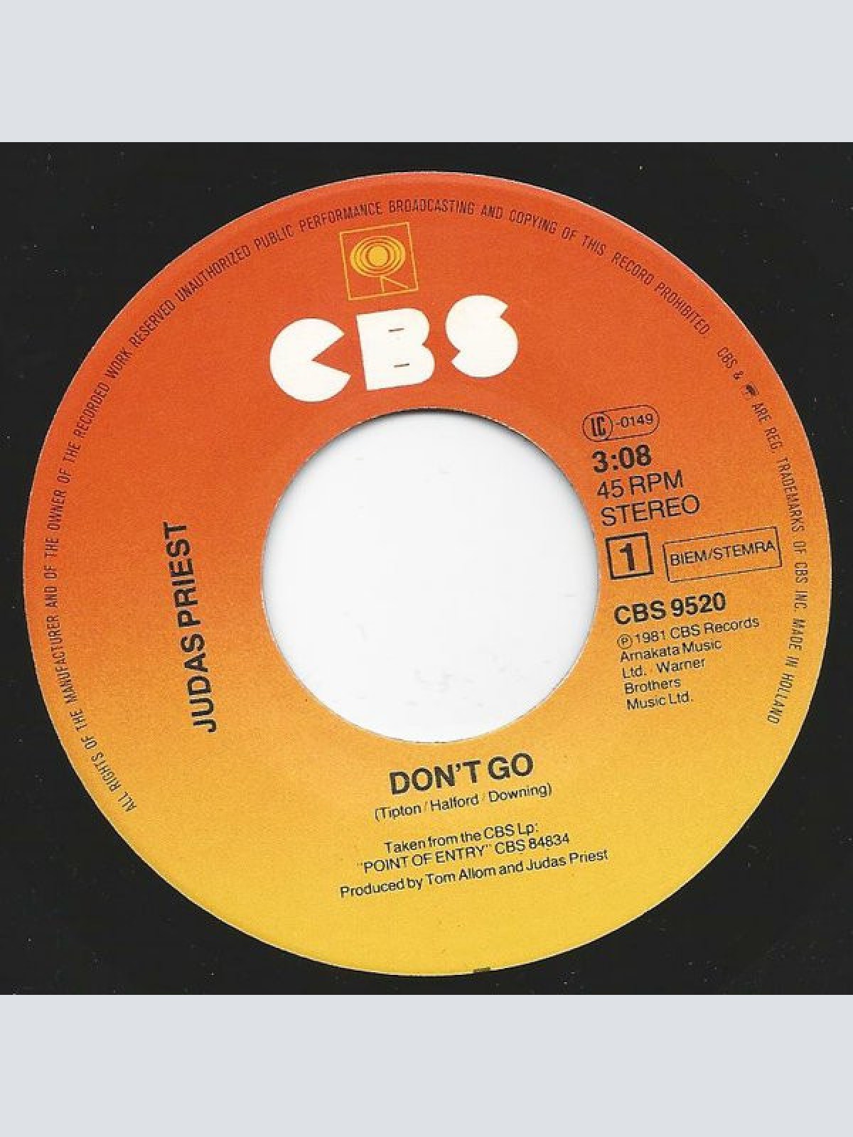 Vinyl / Judas Priest - Don't Go