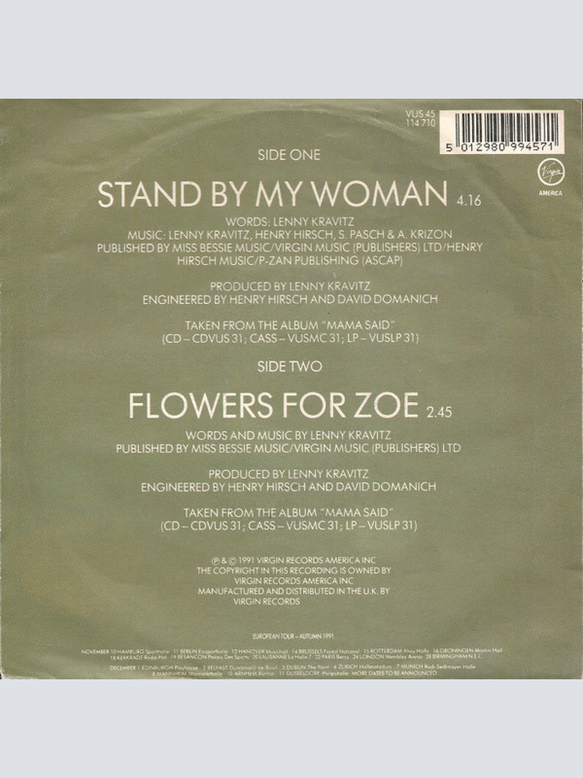 Vinyl / Lenny Kravitz - Stand By My Woman