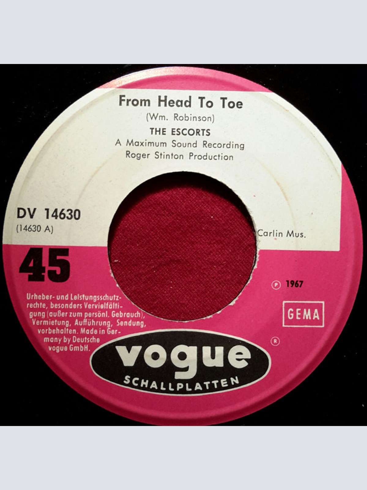 Vinyl / The Escorts (3) - From Head To Toe / Night Time