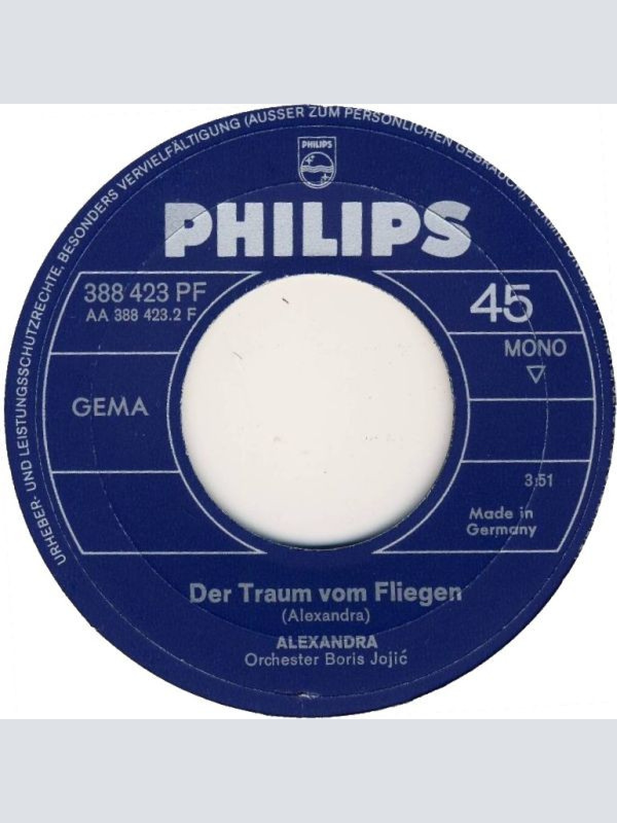 Vinyl / Alexandra (7) - Grau Zieht Der Nebel / Der Traum Vom Fliegen