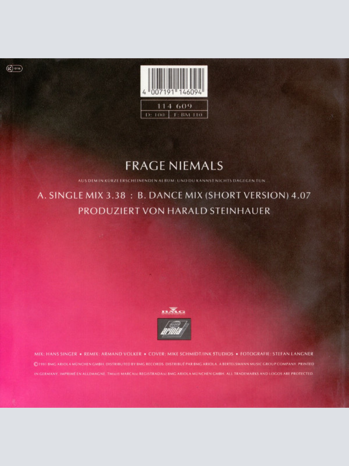 Vinyl / Marianne Rosenberg - Frage Niemals