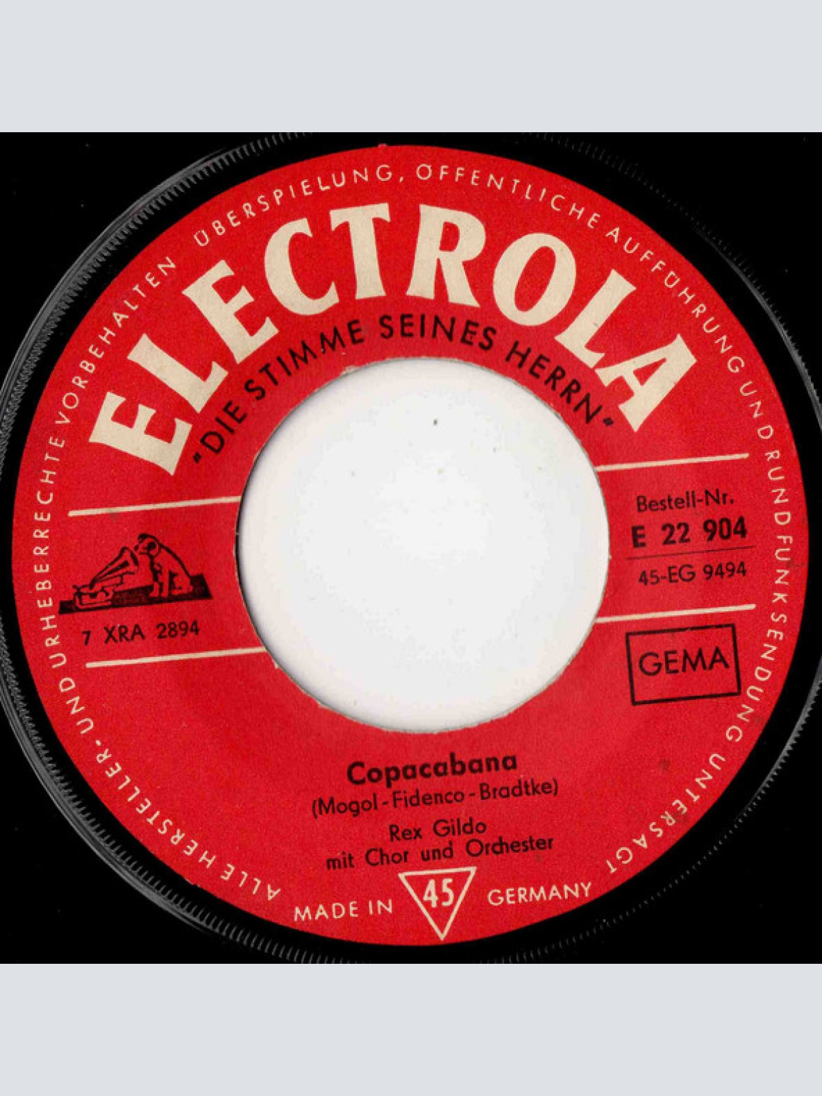 Vinyl / Rex Gildo - Wenn Es Sein Muß, Kann Ich Treu Sein / Copacabana