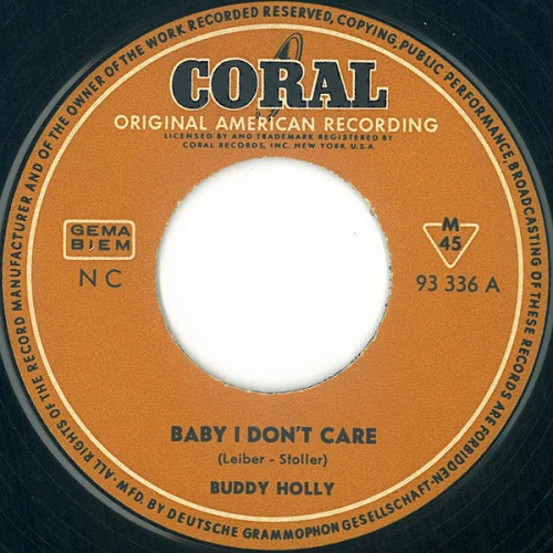 Vinyl / Buddy Holly And The Crickets (2) - Baby I Don't Care / Valley Of Tears