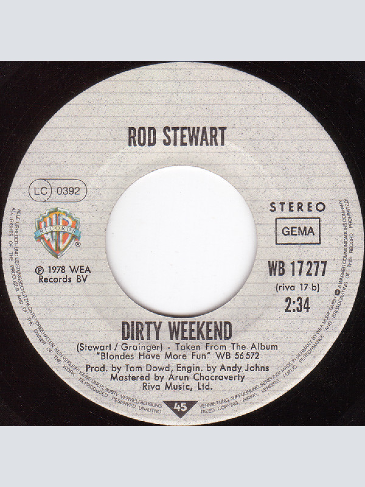 Vinyl / Rod Stewart - Da' Ya' Think I'm Sexy