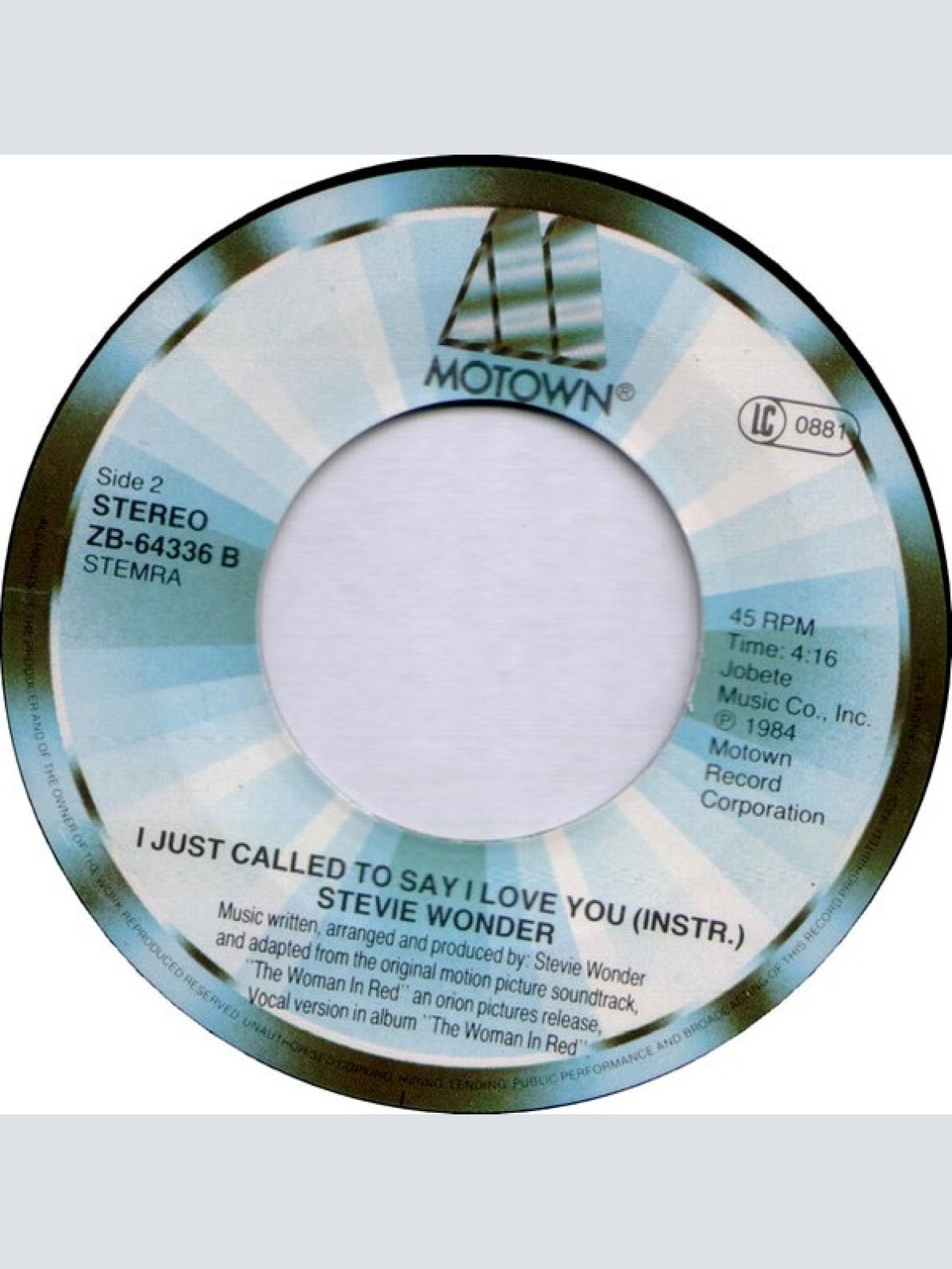 Vinyl / Stevie Wonder - I Just Called To Say I Love You