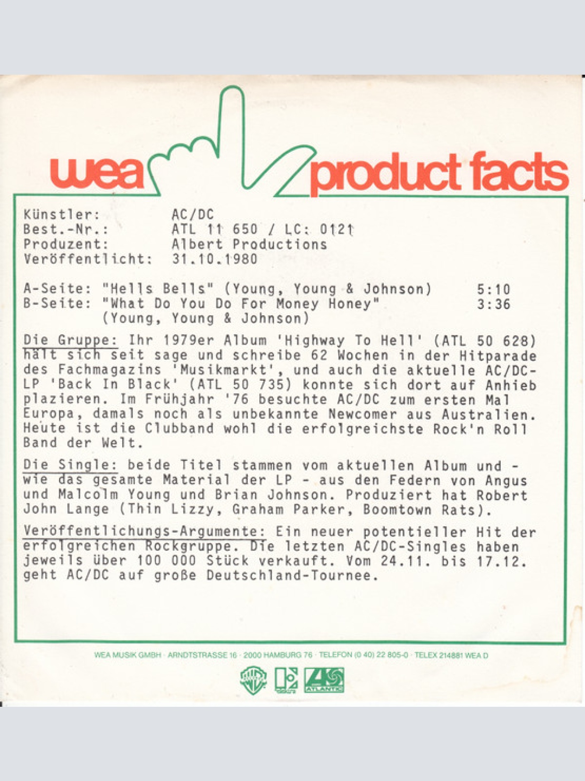 Vinyl / AC/DC - Hells Bells