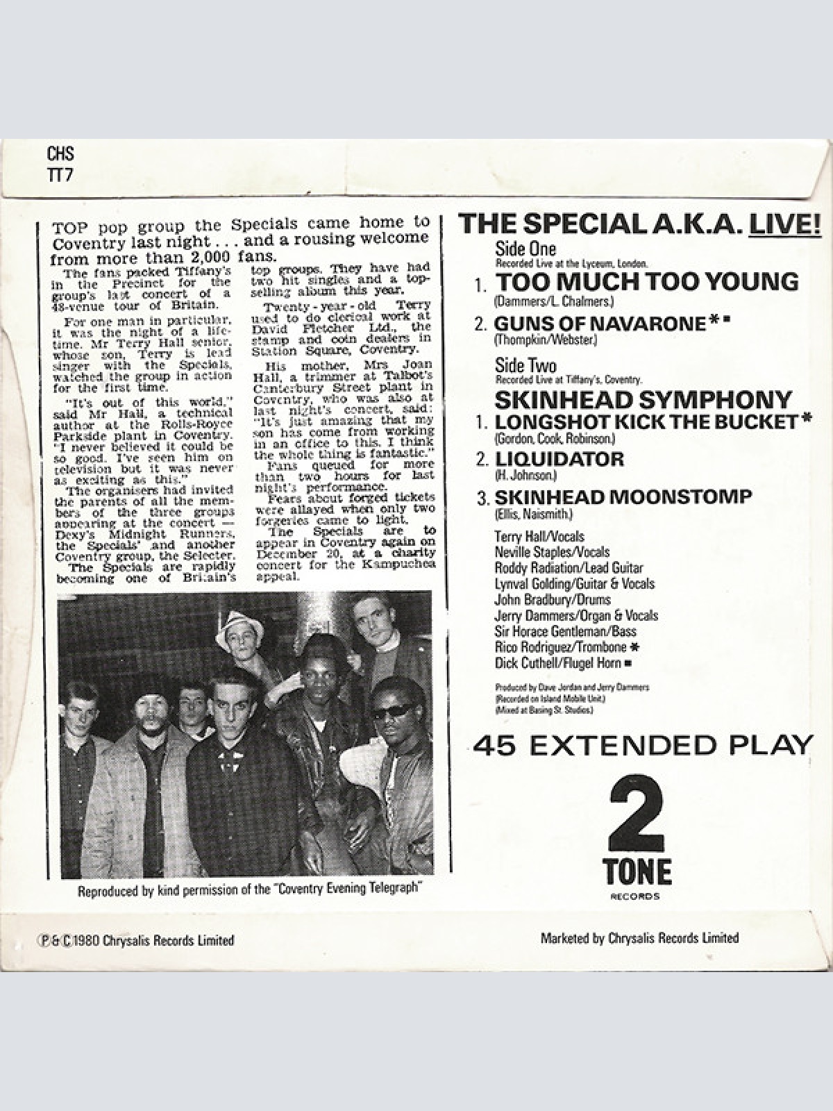 Vinyl / The Special A.K.A.* Featuring Rico* - Too Much Too Young