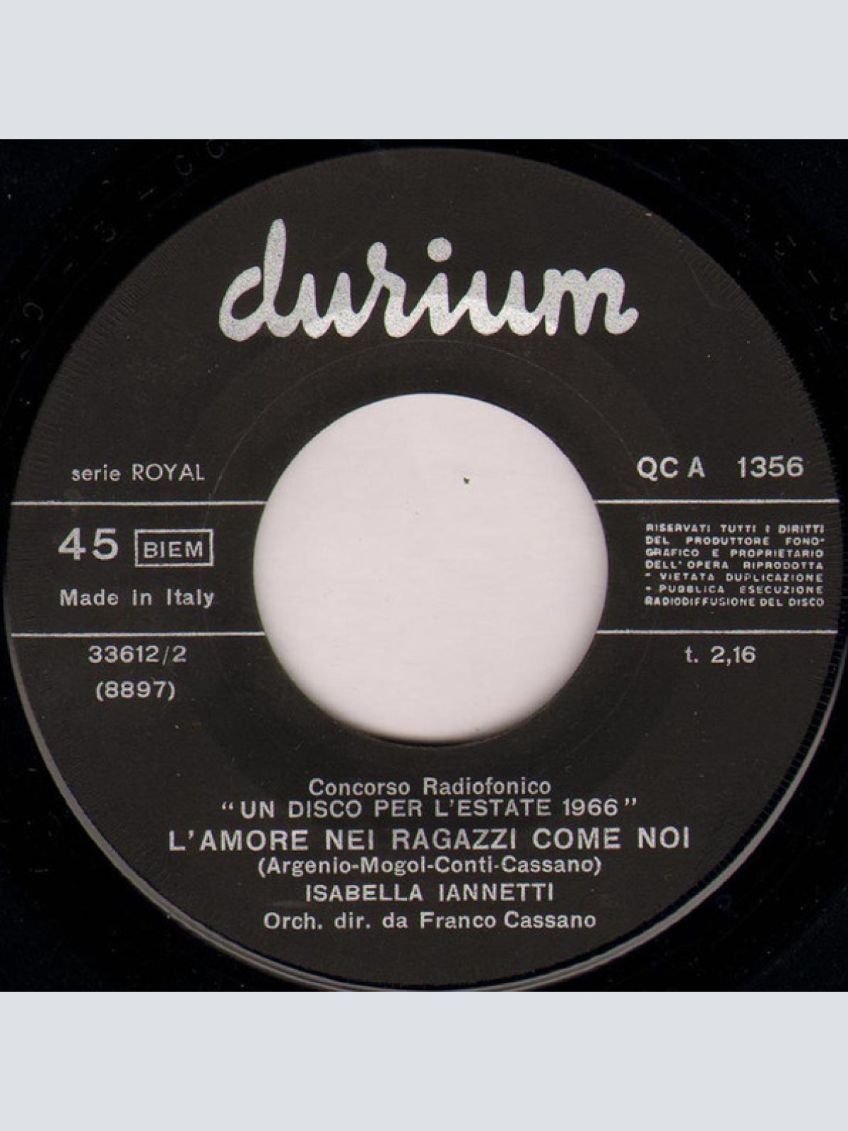 Vinyl / Isabella Iannetti - L'Amore Nei Ragazzi Come Noi