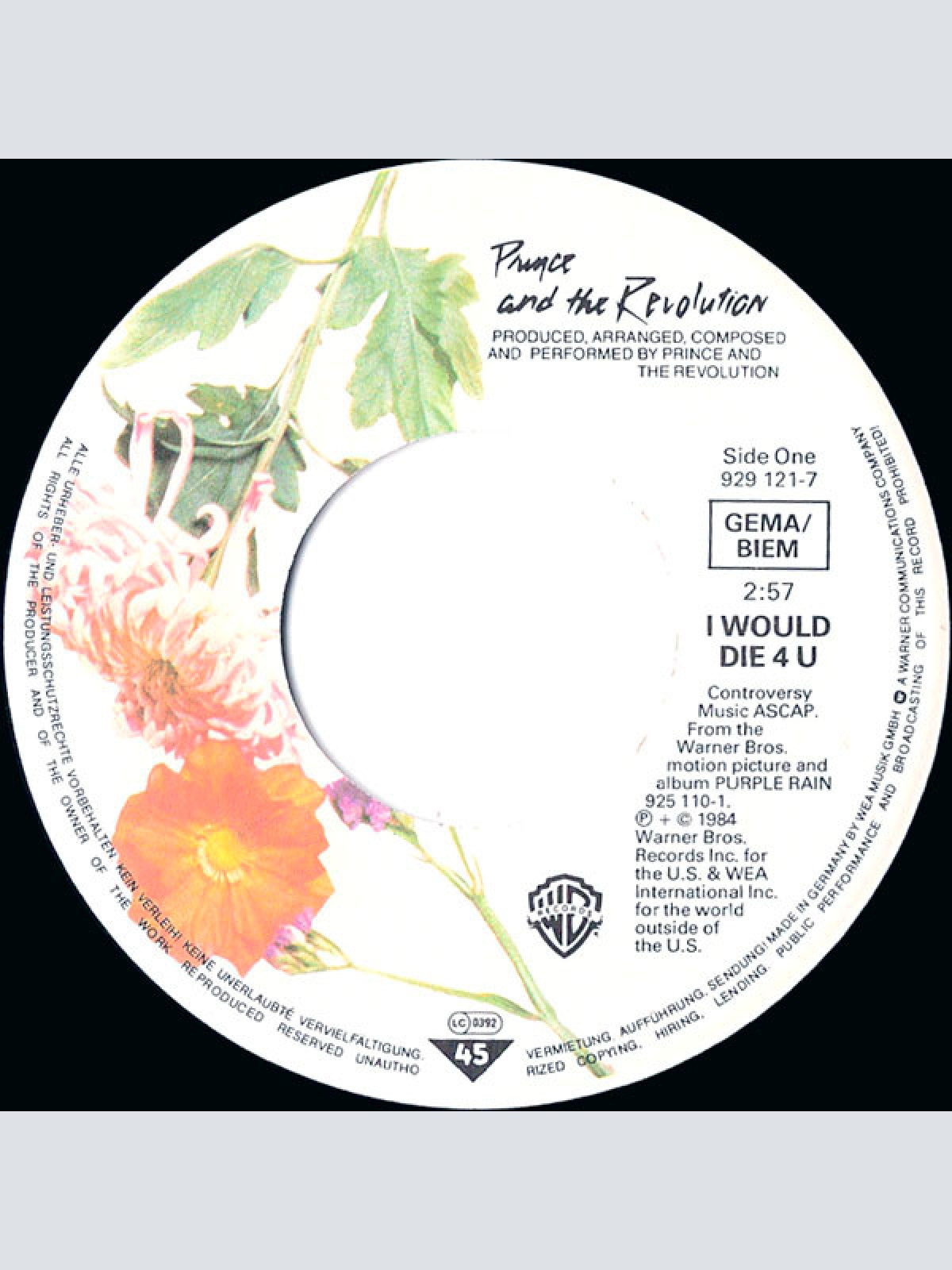 Vinyl / Prince And The Revolution - I Would Die 4 U