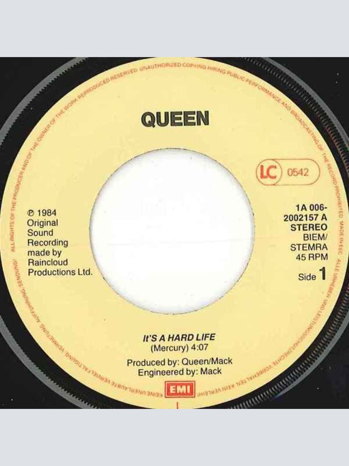 Vinyl / Queen - It's A Hard Life
