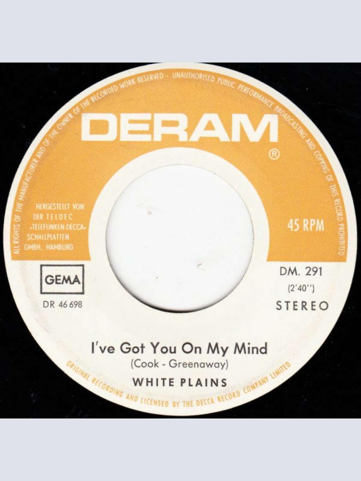 Vinyl / White Plains - I've Got You On My Mind