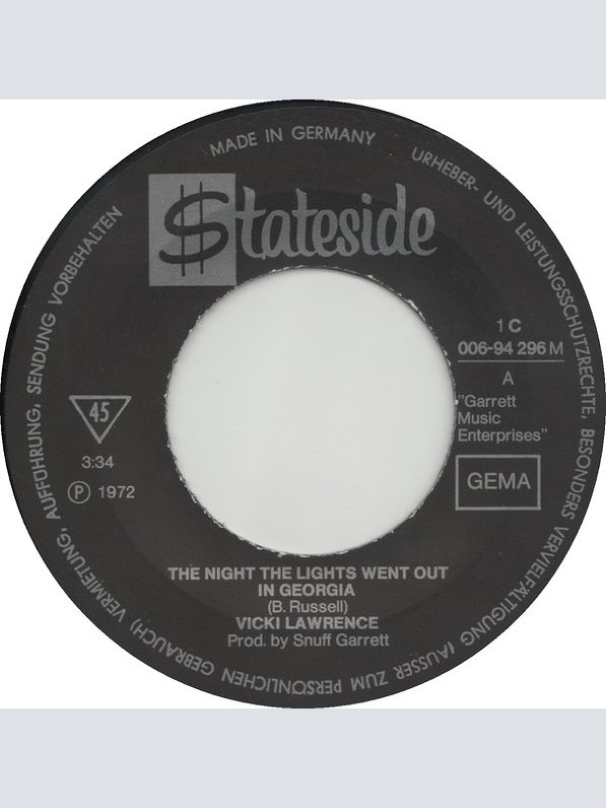 Vinyl / Vicki Lawrence - The Night The Lights Went Out In Georgia