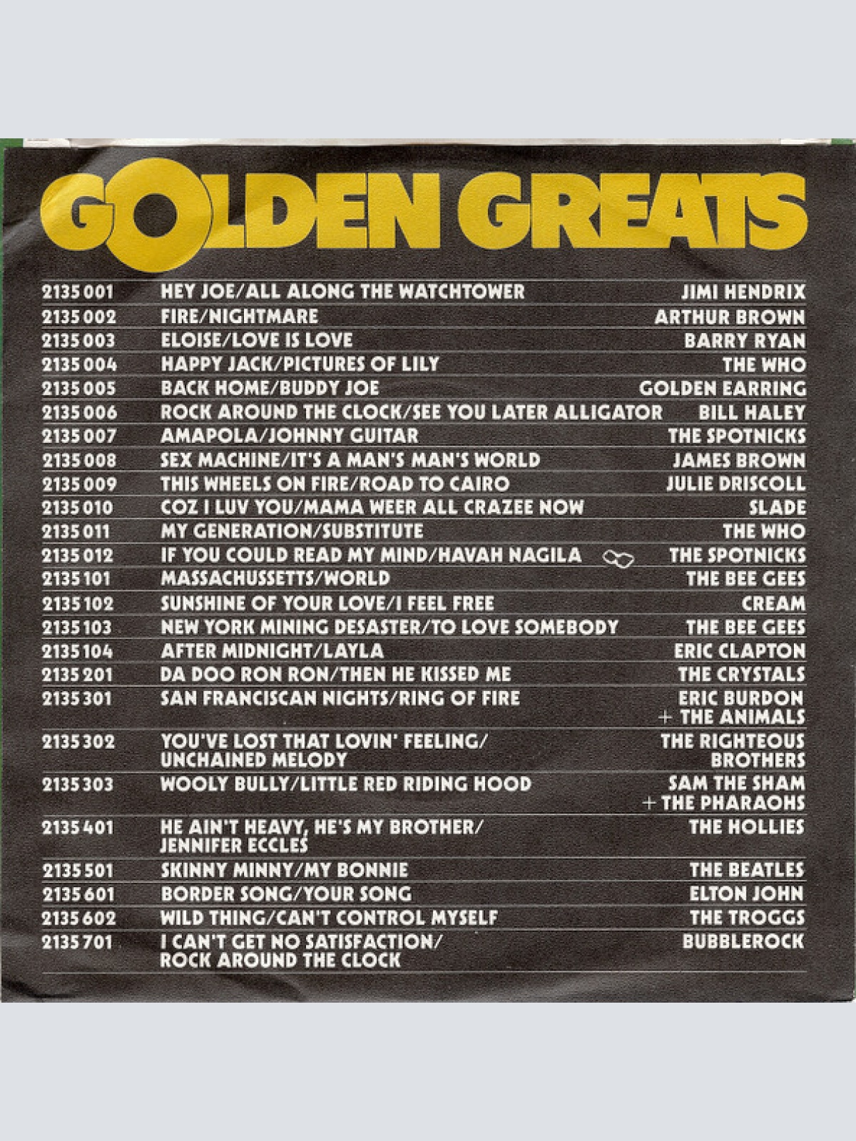 Vinyl / Bubblerock - Satisfaction / Rock Around The Clock