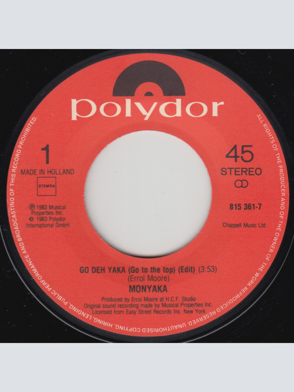 Vinyl / Monyaka - Go Deh Yaka (Go To The Top)