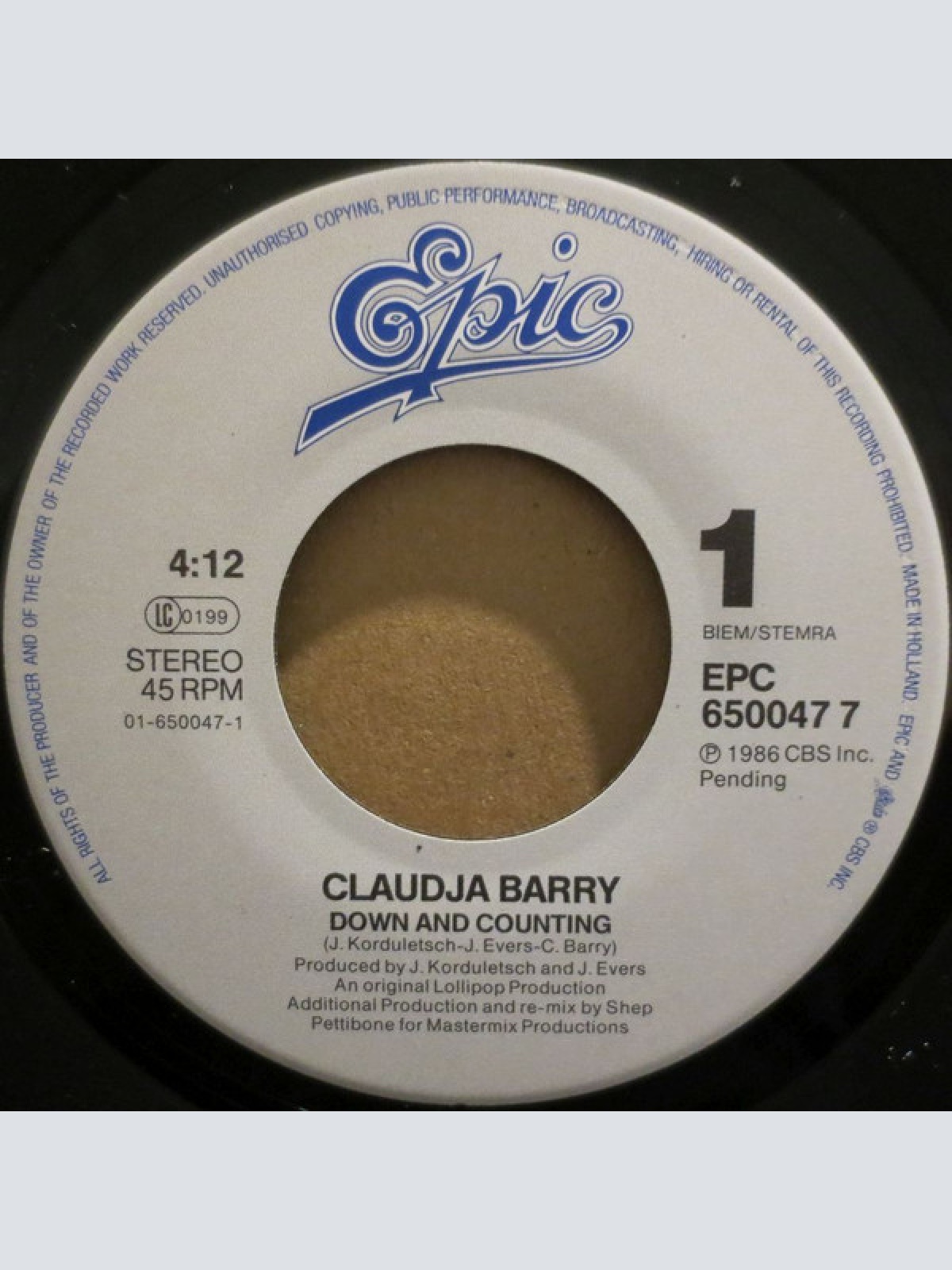 Vinyl / Claudja Barry - Down And Counting