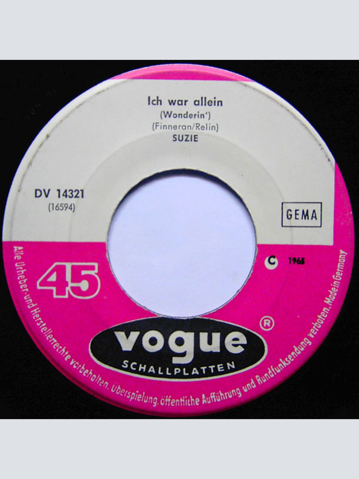 Vinyl / Suzie (2) - Ich War Allein / Denk Nur An Uns Beide