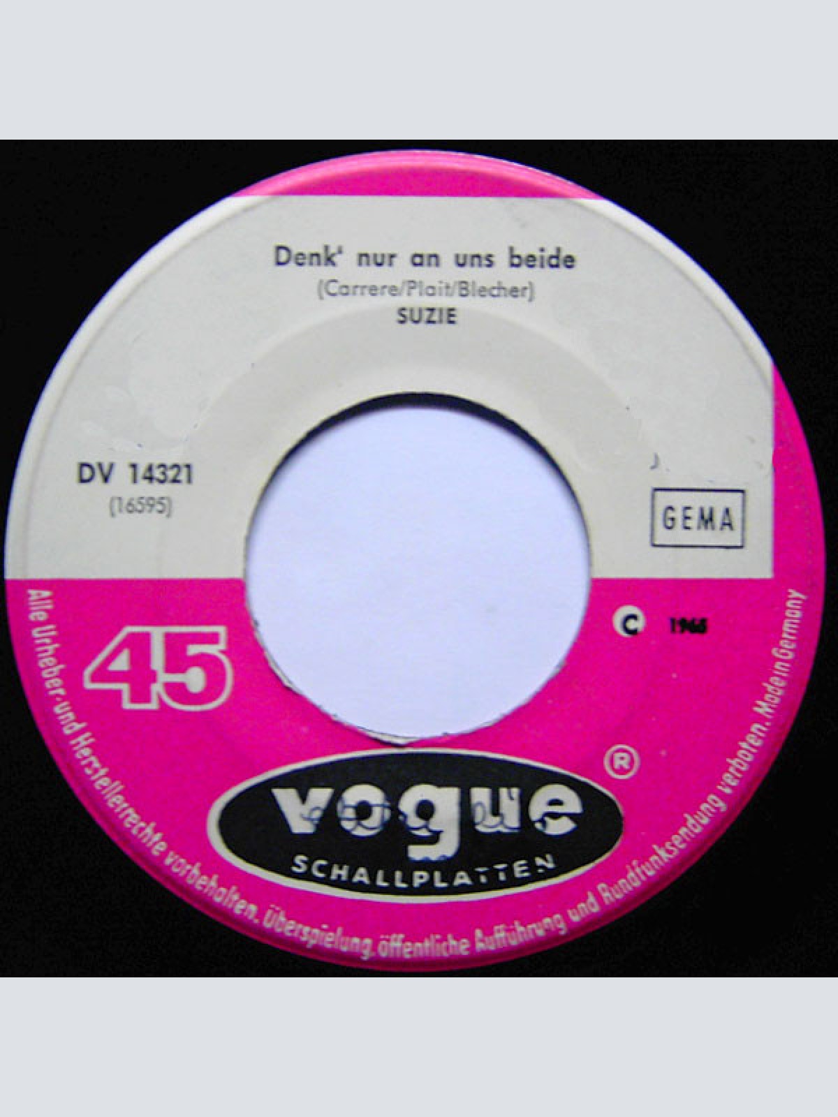 Vinyl / Suzie (2) - Ich War Allein / Denk Nur An Uns Beide