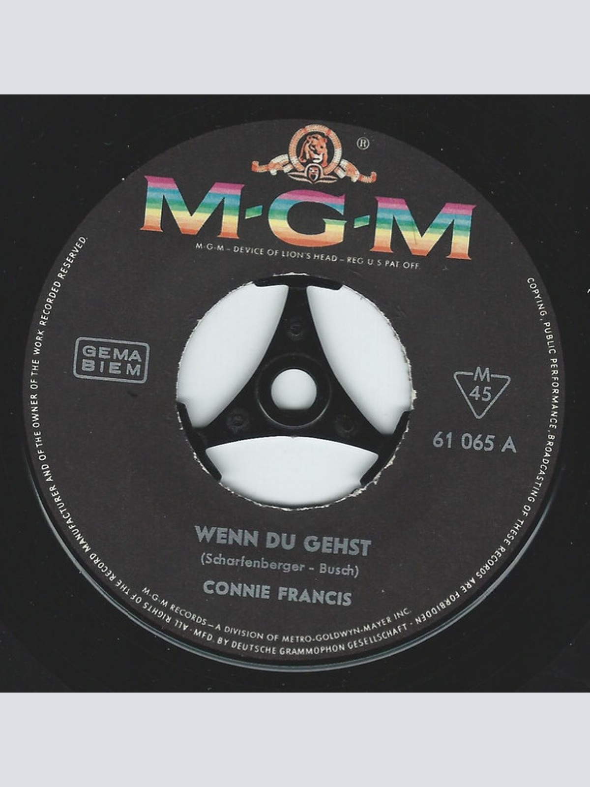 Vinyl / Connie Francis - Wenn Du Gehst / Gondola D'Amore