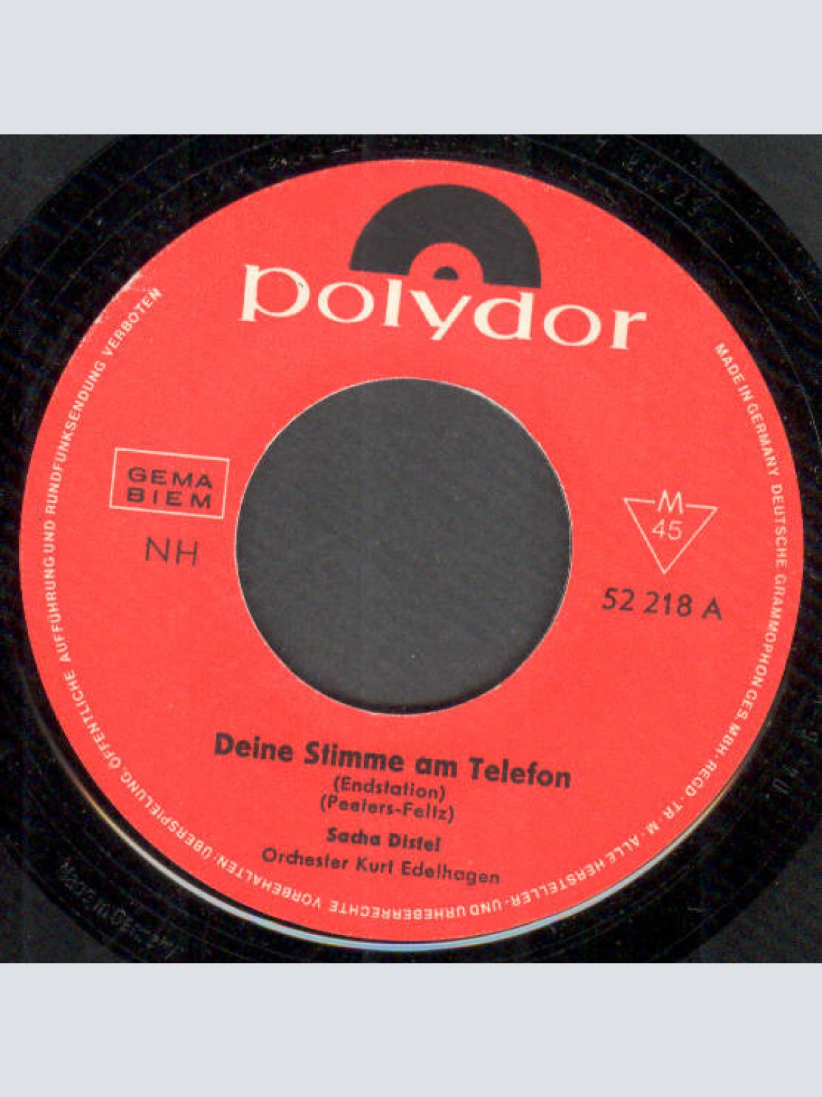 Vinyl / Sacha Distel - Deine Stimme Am Telefon (Endstation)