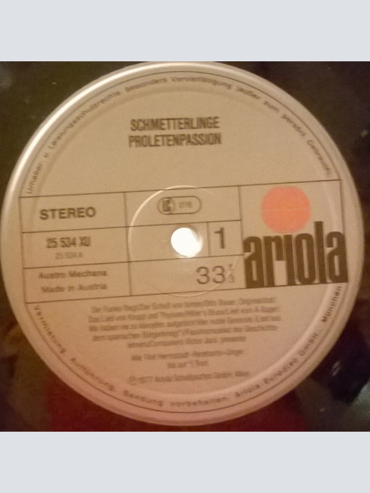 Vinyl / Schmetterlinge - Proletenpassion