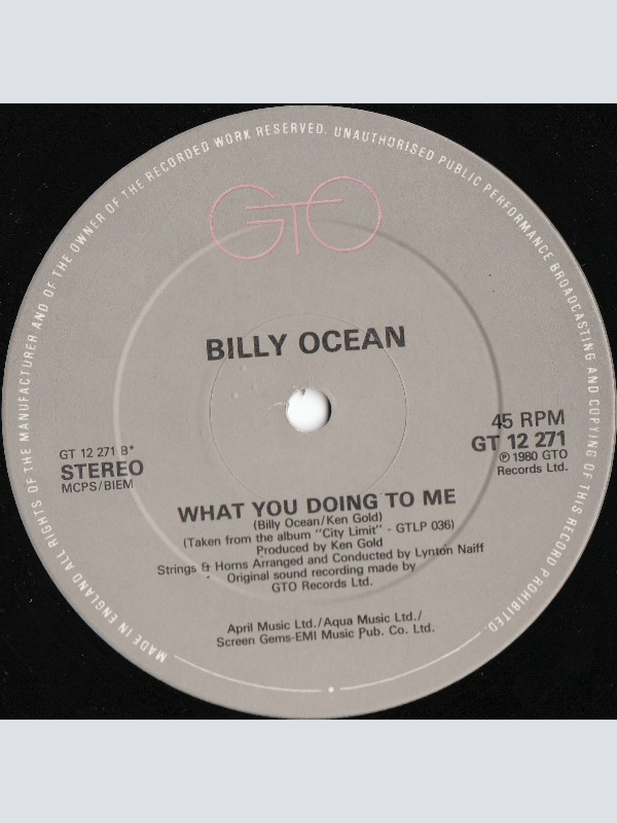 Vinyl / Billy Ocean - Stay The Night (Special Disco Version)