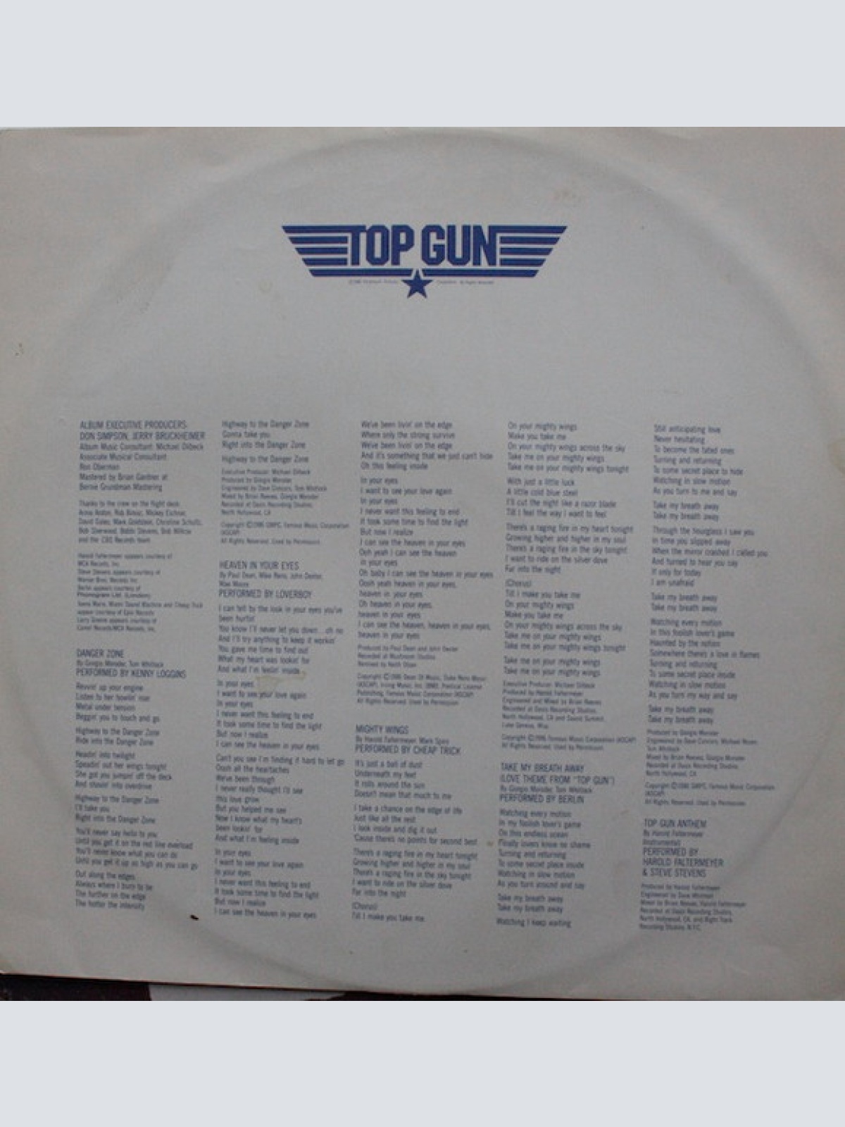 Vinyl / Various - Top Gun (Original Motion Picture Soundtrack)
