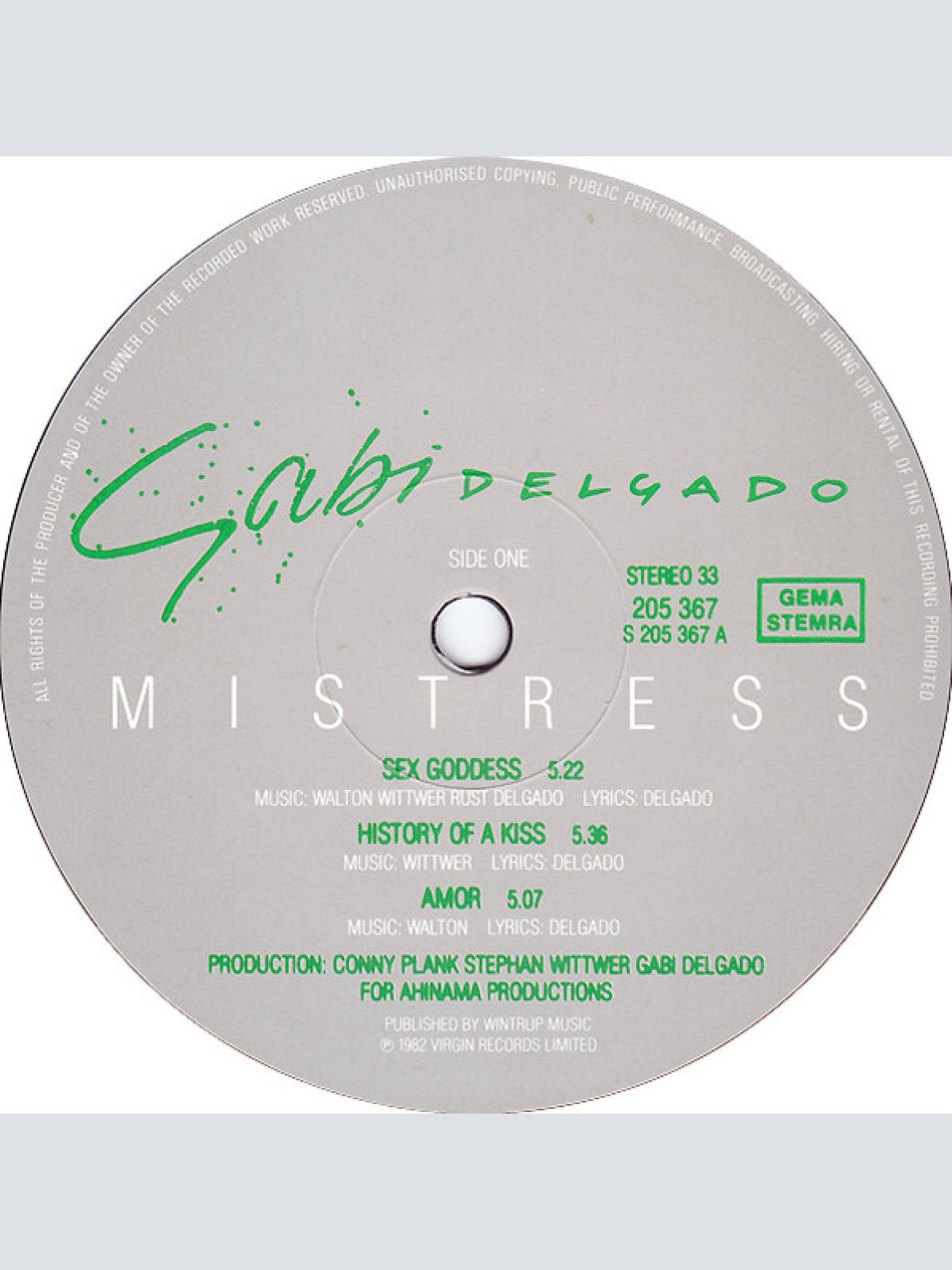 Vinyl / Gabi Delgado - Mistress