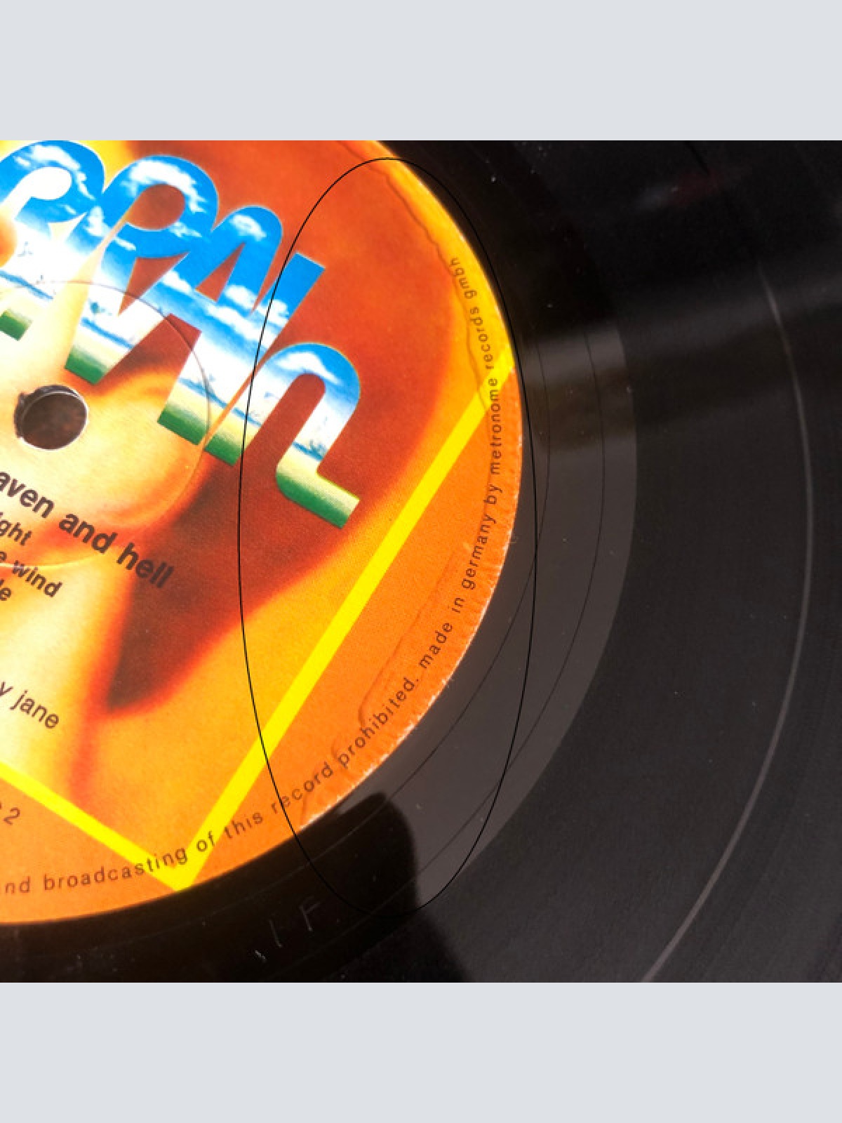 Vinyl / Jane - Between Heaven And Hell