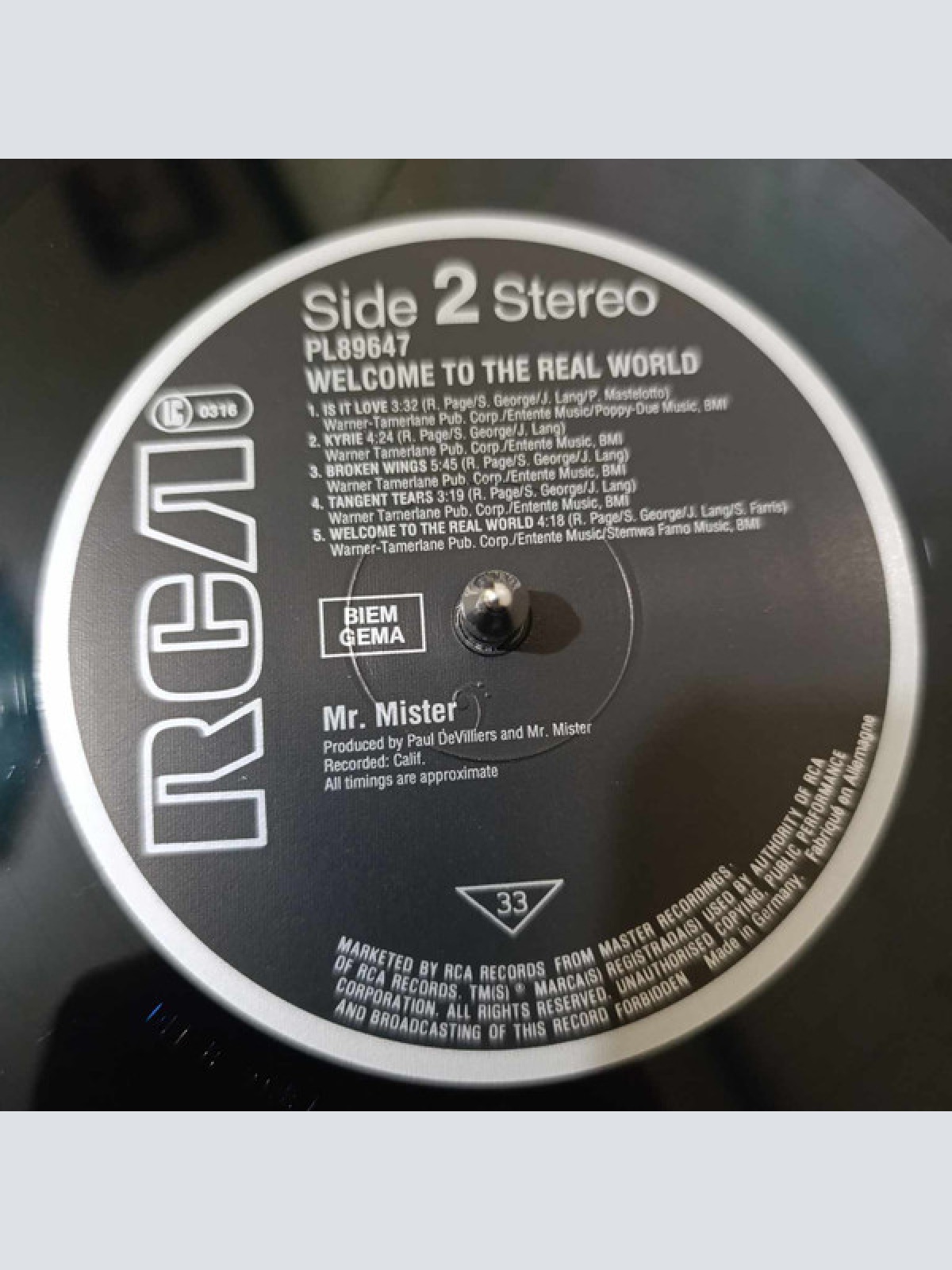 Vinyl / Mr. Mister - Welcome To The Real World