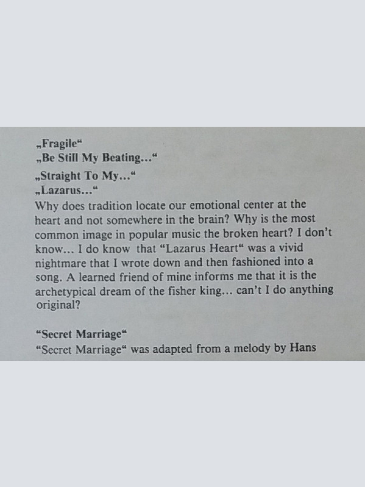 Vinyl / Sting - ...Nothing Like The Sun