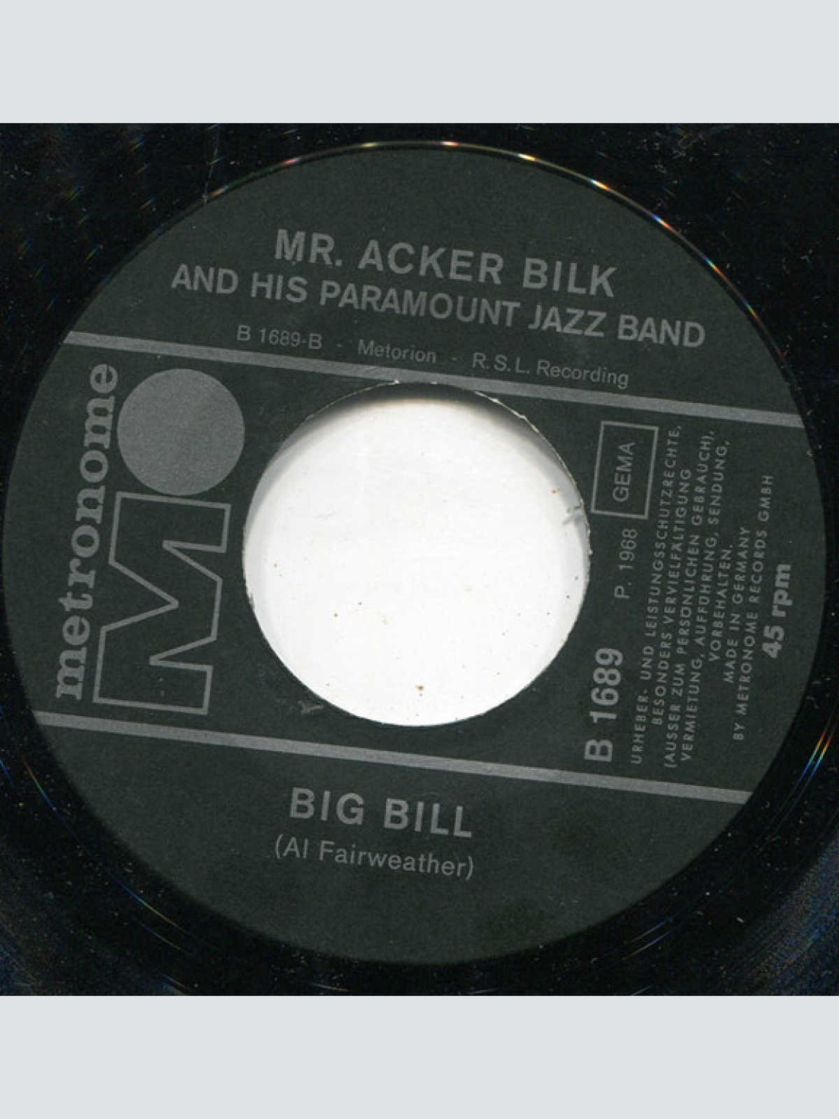 Vinyl / Acker Bilk And His Paramount Jazz Band - Bonnie & Clyde