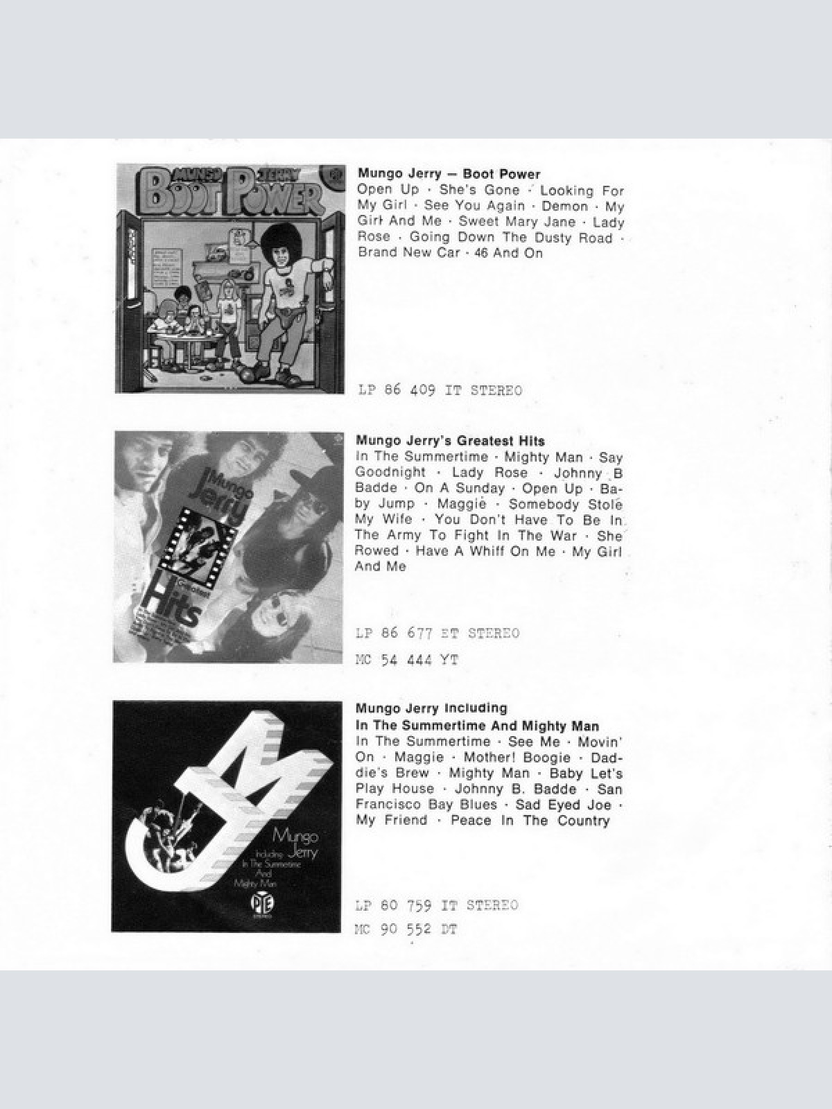 Vinyl / Mungo Jerry - Wild Love / Glad I'm A Rocker