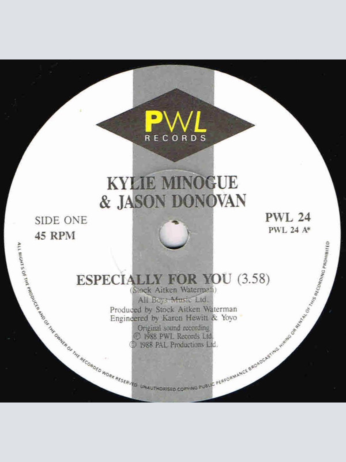 Vinyl / Kylie* And Jason* - Especially For You