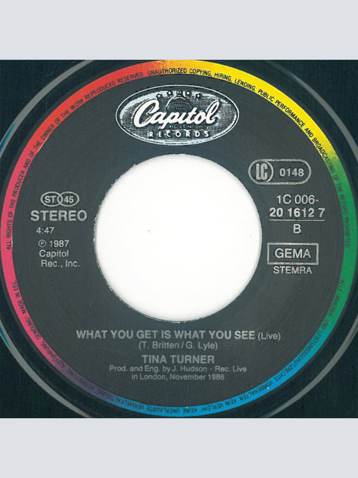 Vinyl / Tina Turner - What You Get Is What You See