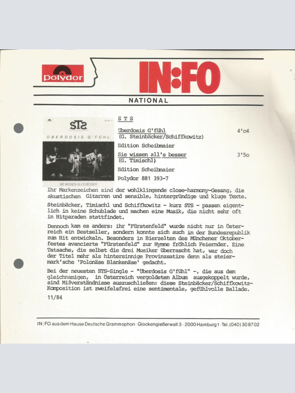 Vinyl / STS (3) - Überdosis G' Fühl