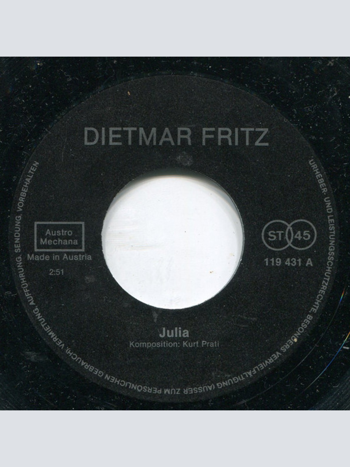 Vinyl / Dietmar Fritz - Julia / Liberta