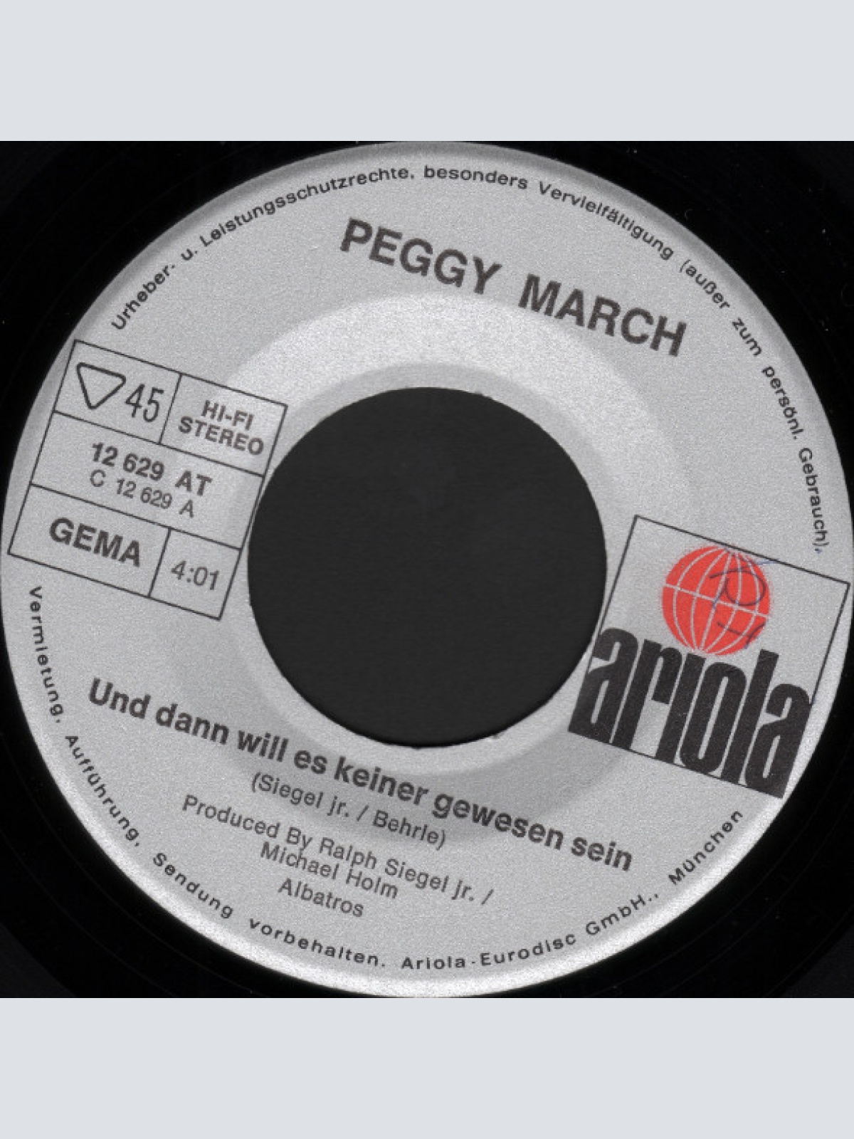 Vinyl / Peggy March - Und Dann Will Es Keiner Gewesen Sein