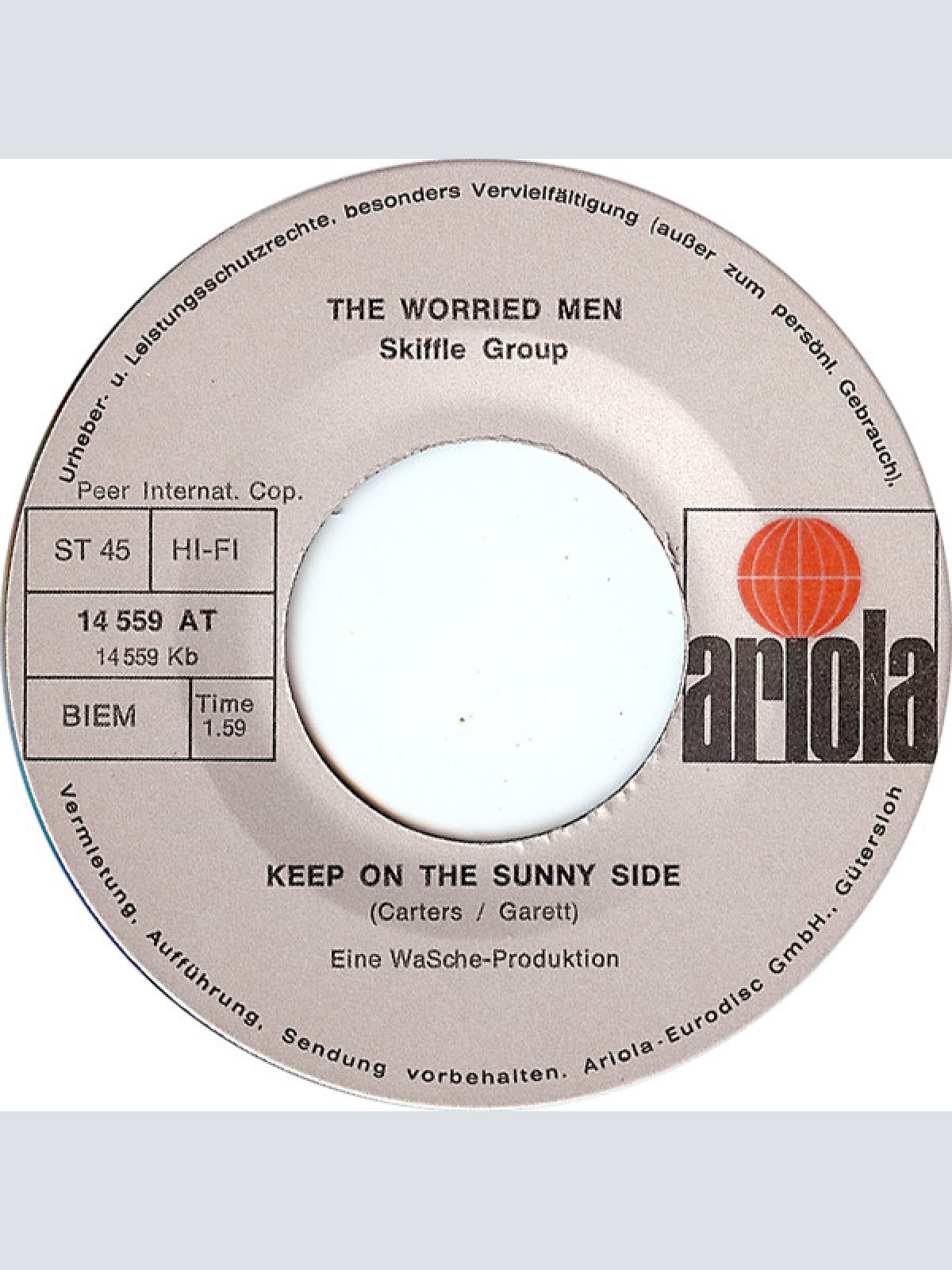 Vinyl / The Worried Men Skiffle Group* - Glaubst I Bin Bled / Keep On The Sunny Side