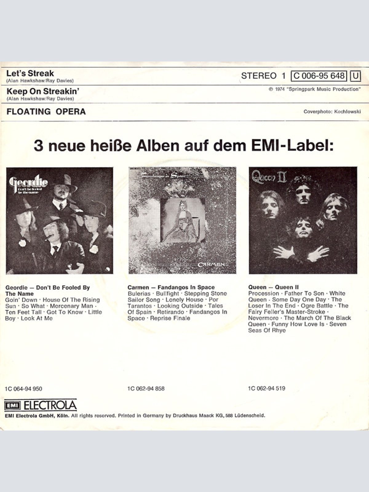 Vinyl / Floating Opera - Let's Streak