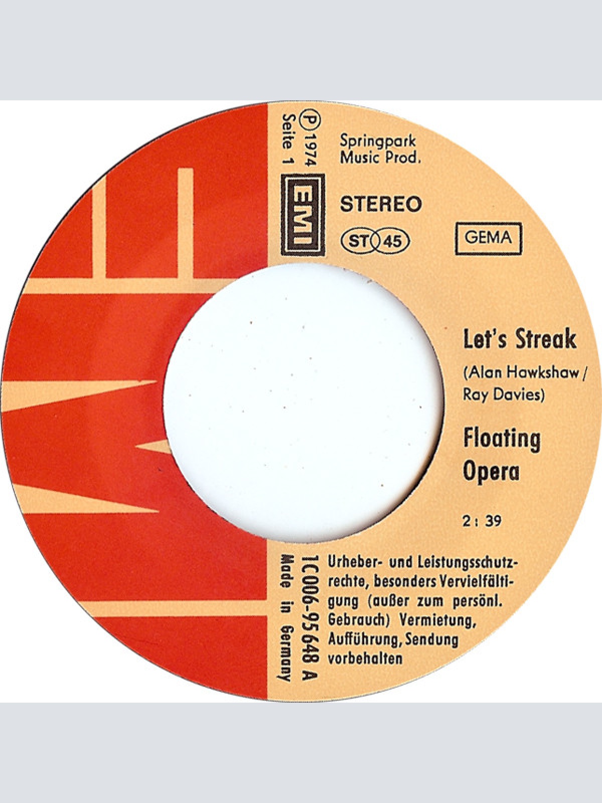 Vinyl / Floating Opera - Let's Streak